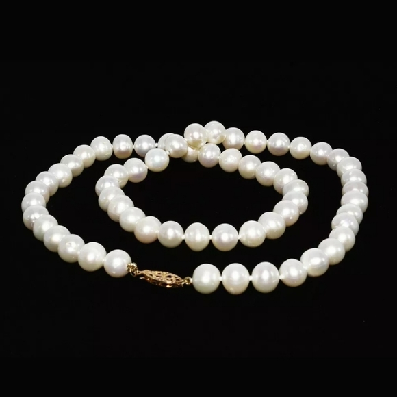 New 7.00 natural cream cultured pearl 14k clasp - Picture 4 of 7